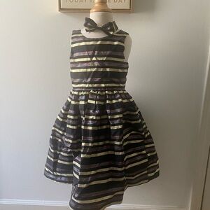 Gymboree Black and Gold Striped Formal Dress
